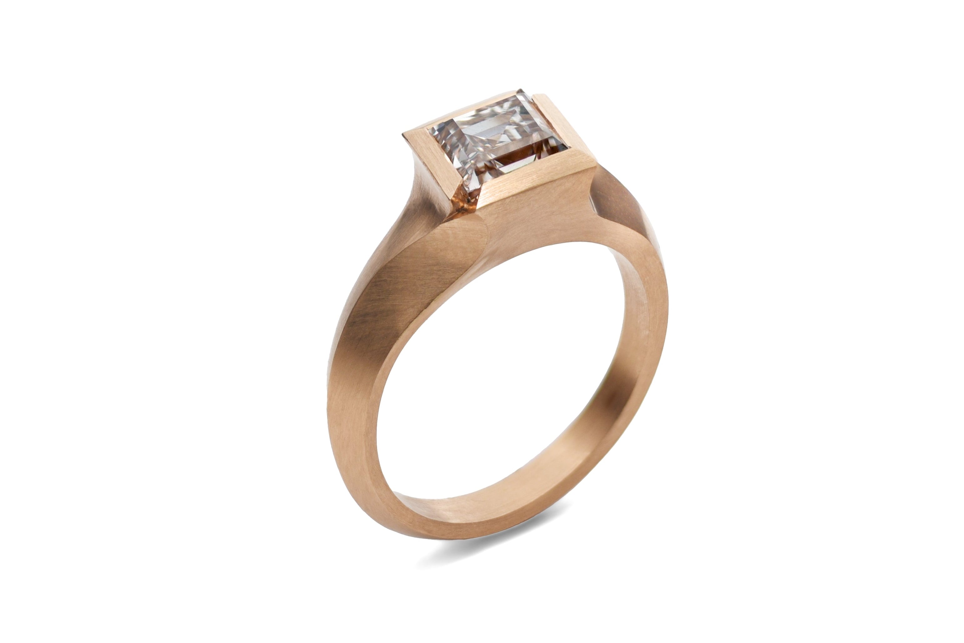 18ct Rose Gold Champagne Lozenge Aegis Engagement Ring