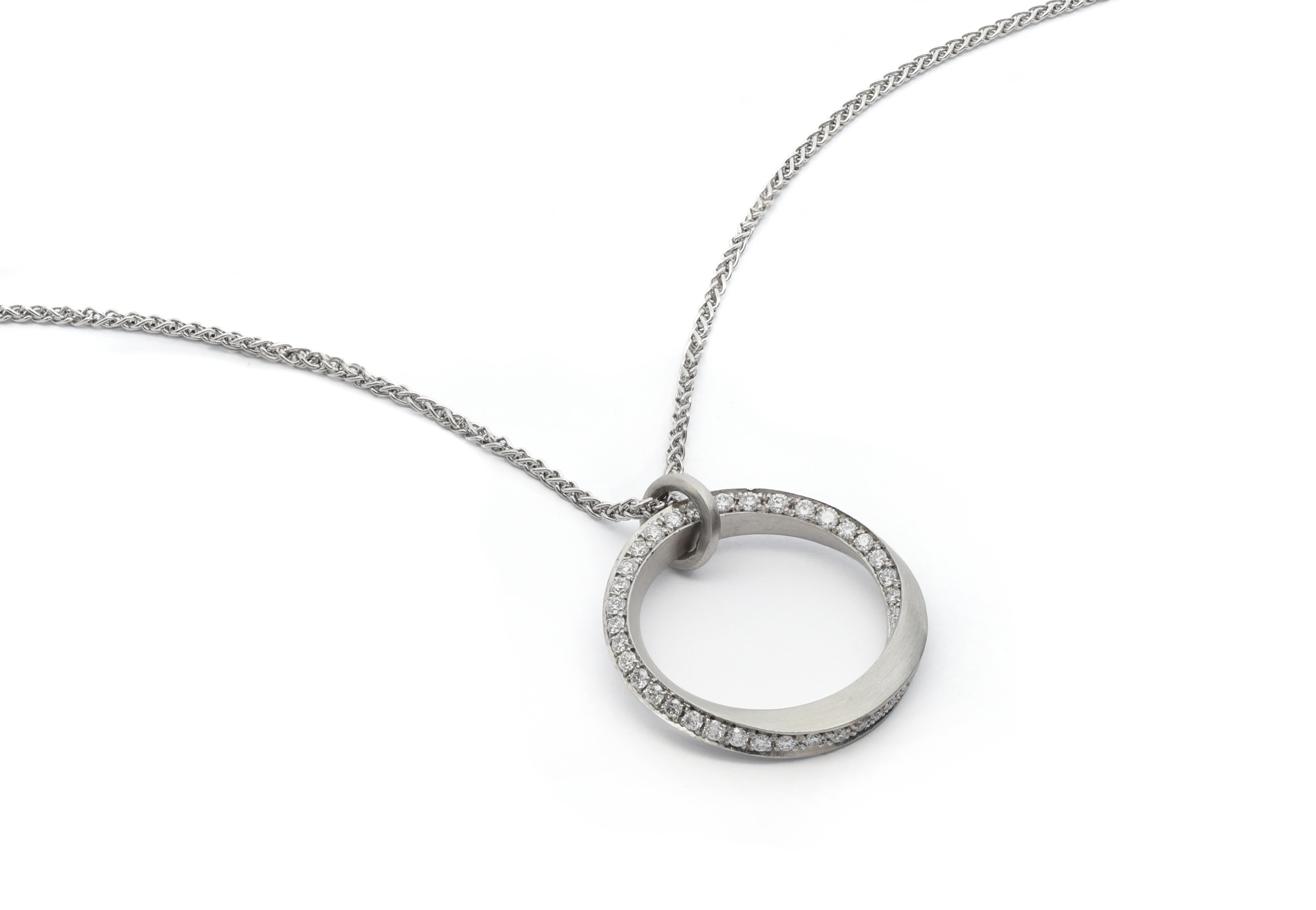Diamond Mobius Circle Pendant