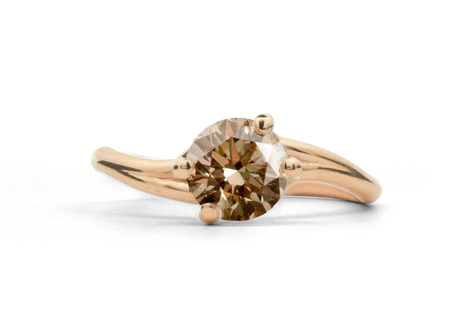 18ct rose gold and cognac diamond Embrace ring