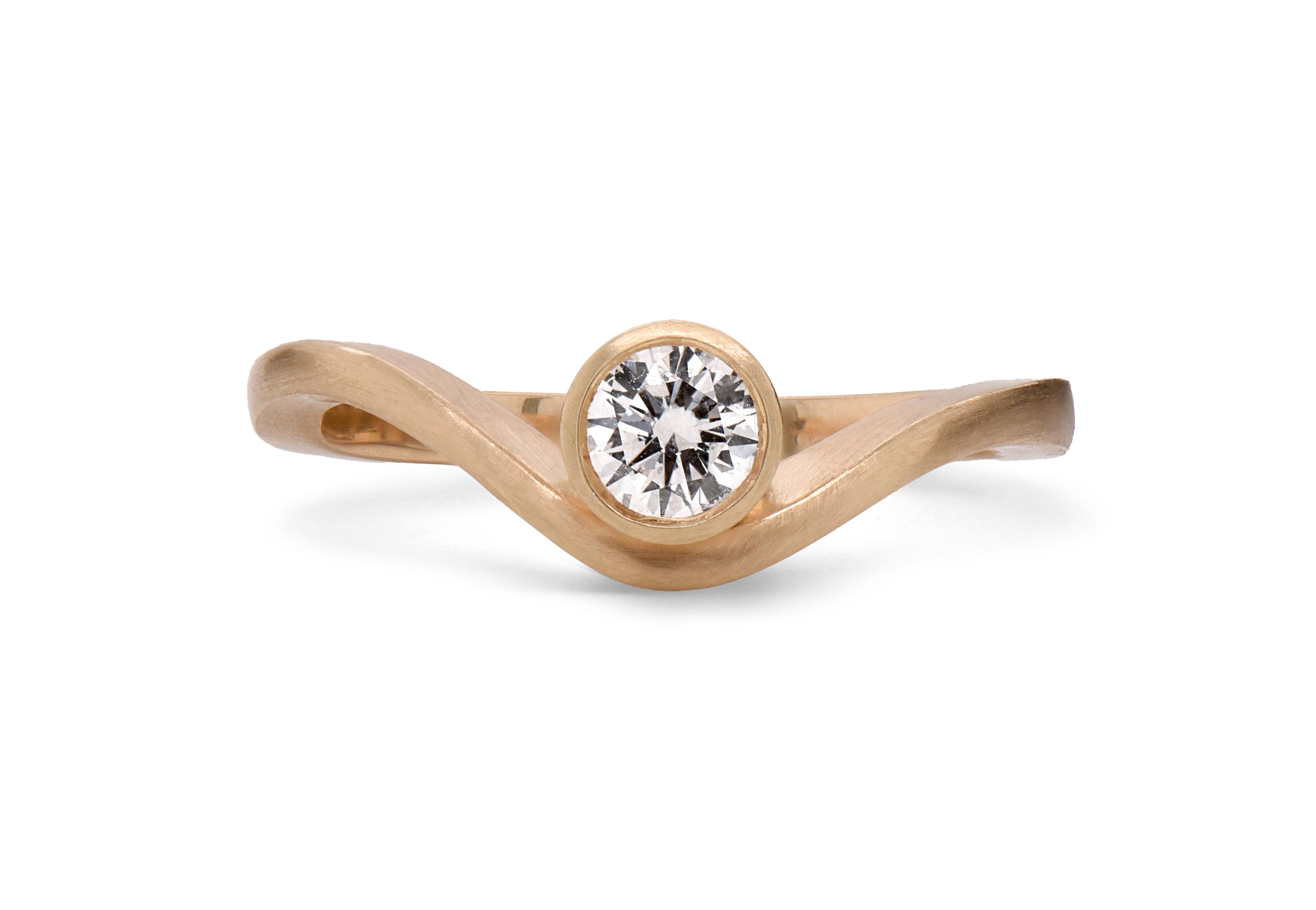 18ct Rose Gold Diamond Balance Ring