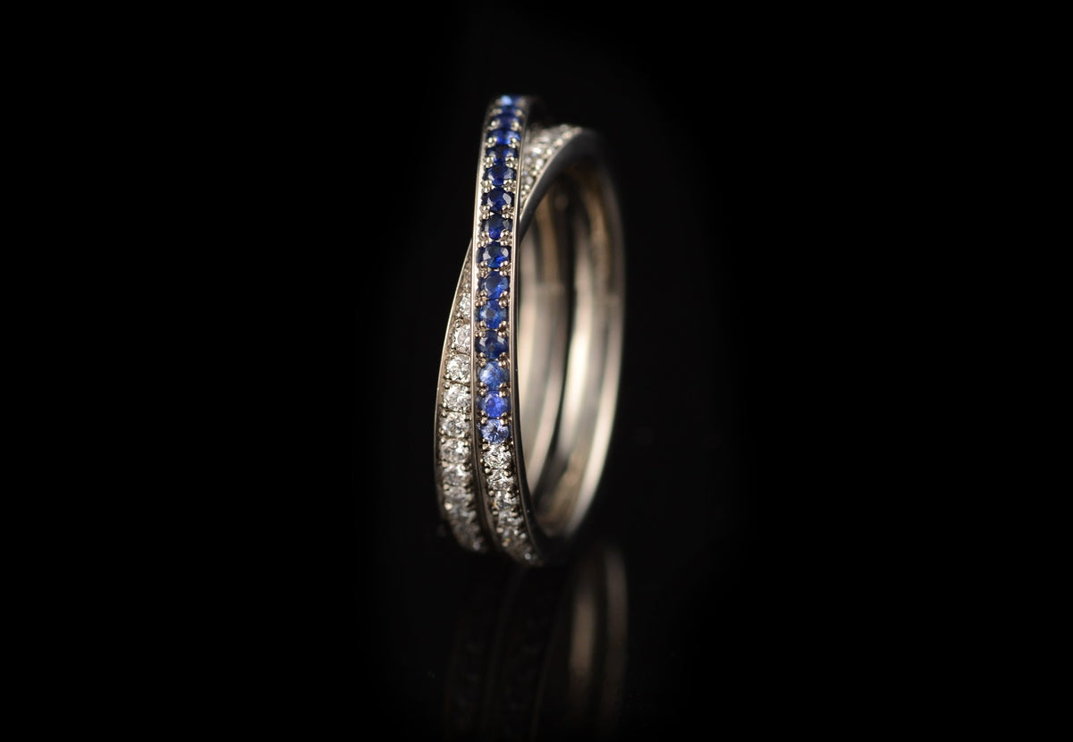 Fade Design Rings Sapphire and diamond colour fade engagement ring commission