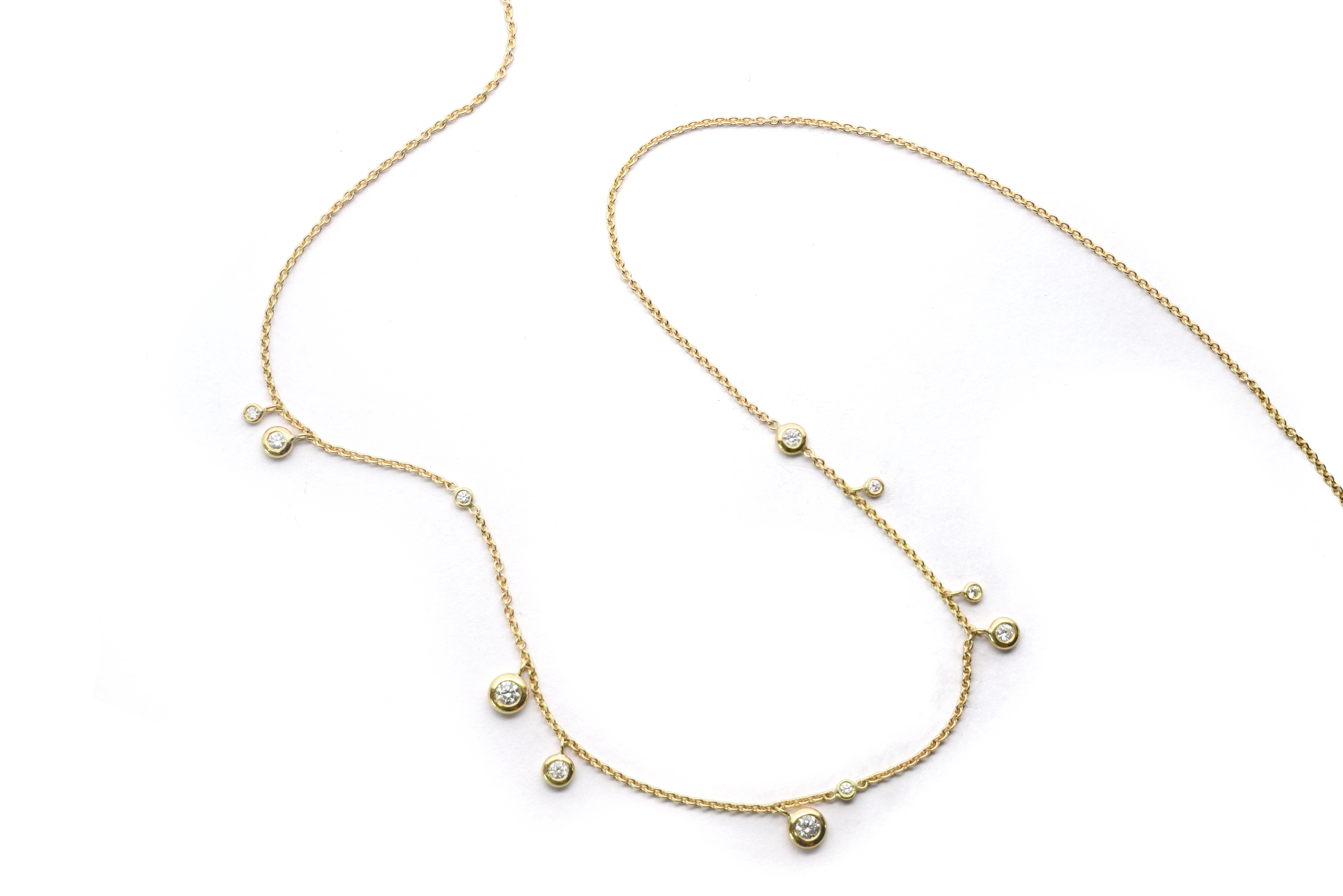 18ct Yellow Gold diamond drop Necklace
