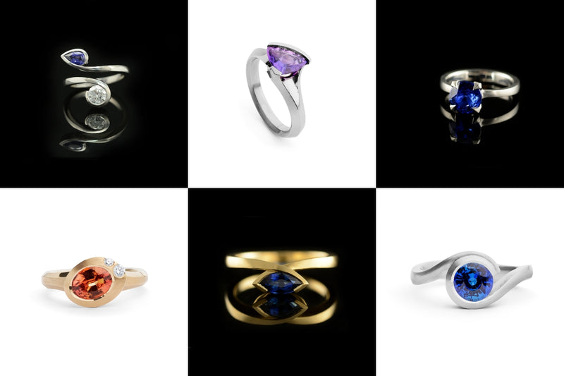 Sapphire Engagement Rings Collage