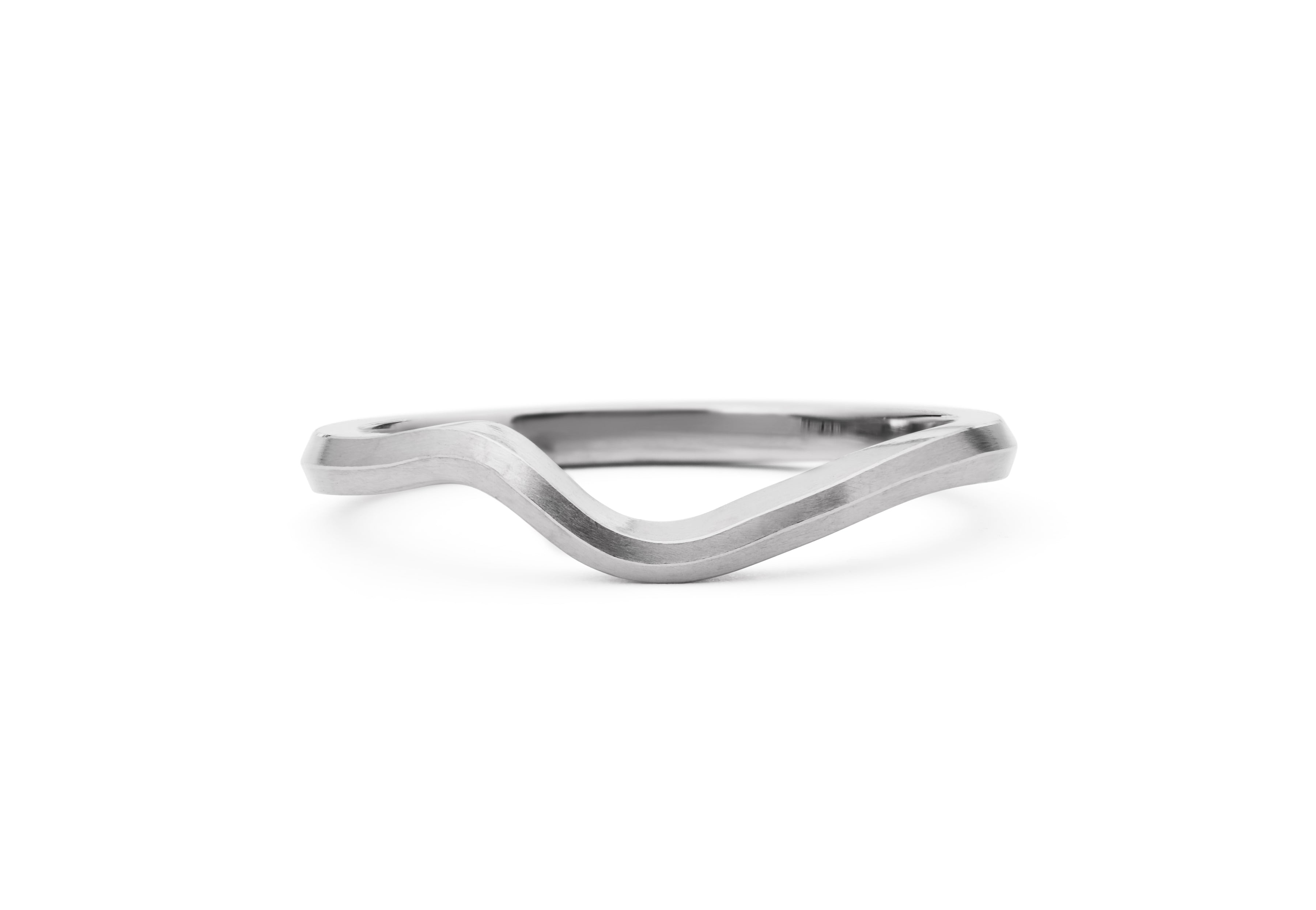 Soft Curve Contoured Fitted Wave Wedding Band
