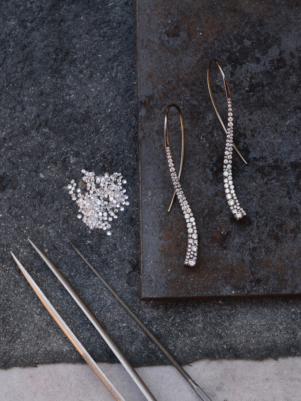 Celestial Earrings, hand-forged