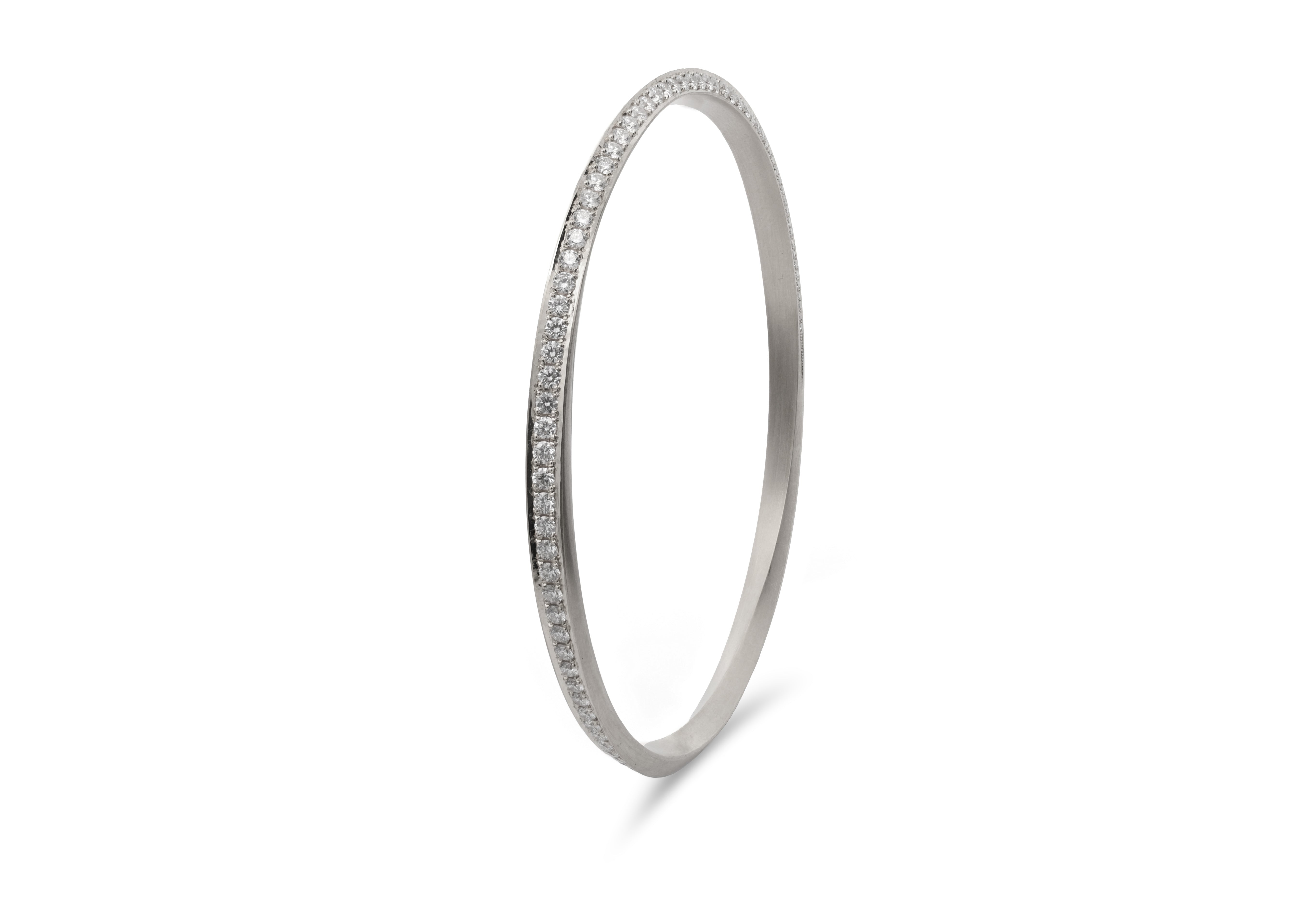 Platinum Diamond Set Mobius Bangle