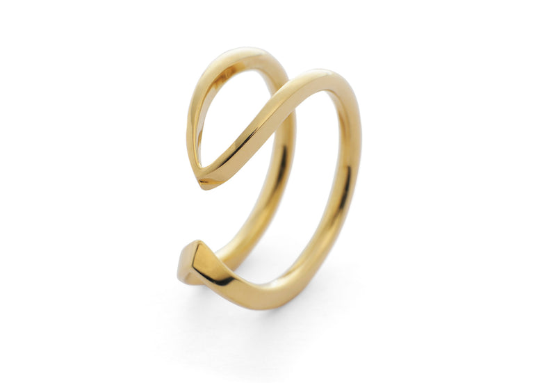 18 carat yellow gold wire horseshoe ring
