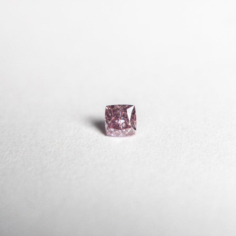 0.09ct 2.38x2.37x1.73mm Argyle Fancy Intense Purple Pink Cushion Brilliant 18680-01 - Misfit Diamonds