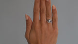 'Balance' platinum engagement ring with matching wedding band