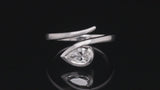 White diamond and platinum 'Twist' engagement ring
