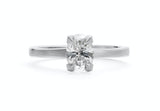 Platinum four claw talon engagement ring with oval white diamond-McCaul