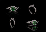 Platinum and paraiba tourmaline Wave engagement ring-McCaul