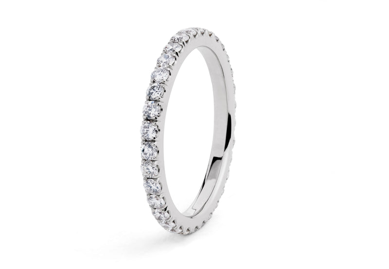 'Thread' fine platinum diamond set wedding/eternity bands-McCaul