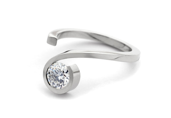 'Twist' platinum diamond engagement ring-McCaul