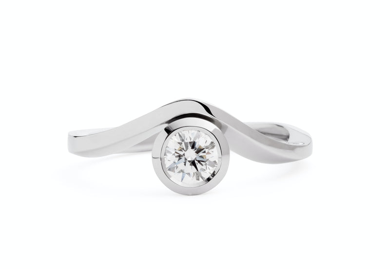 'Balance' platinum engagement ring with matching wedding band-McCaul
